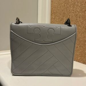 Platinum Grey Tory Burch Shoulder and Crossbody Bag